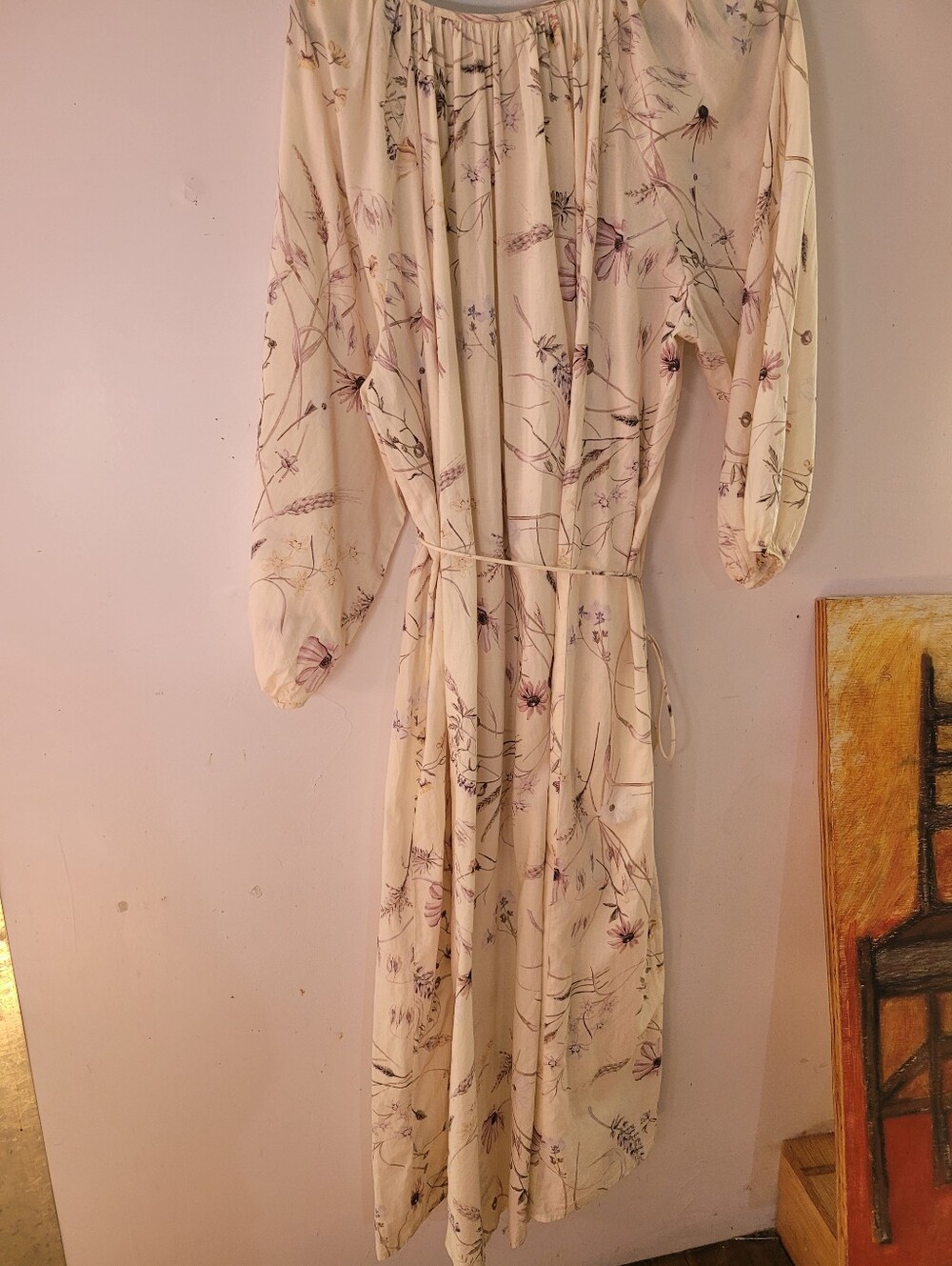 H&M XL Cream Floral Boho Maxi Dress - Picture 7 of 9